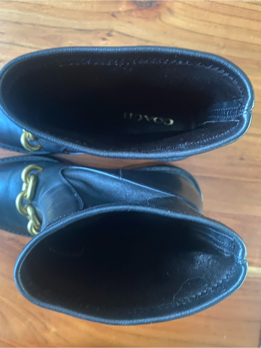 COACH Kenna Boots Black Leather Platform Ankle Bootie size 11 leather - Picture 12 of 15